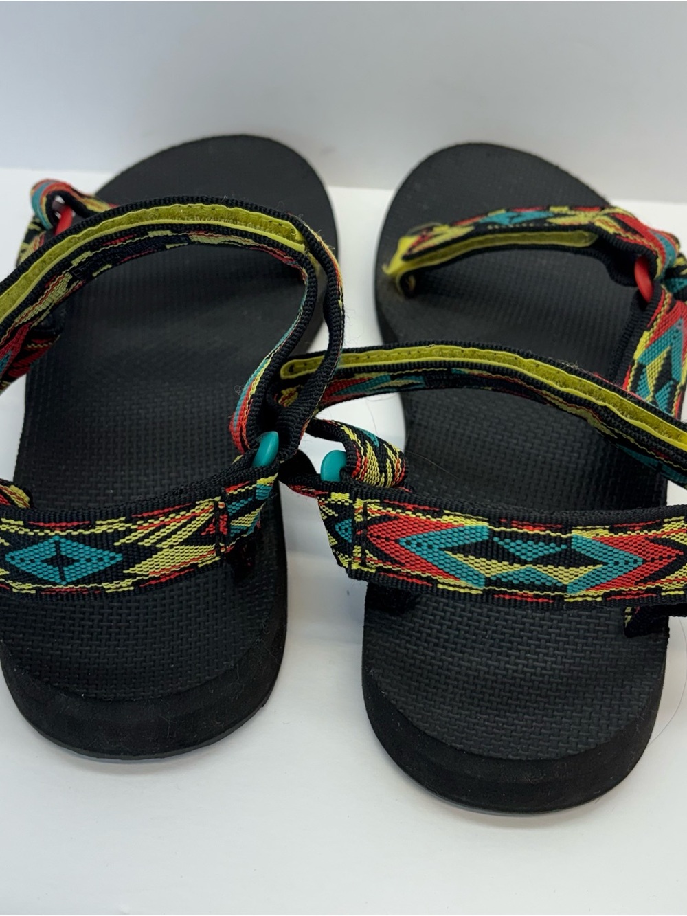 Teva Original Universal Women’s Sandals Diamond Aurora Print Sz 10 Boho Colorful - Picture 4 of 7